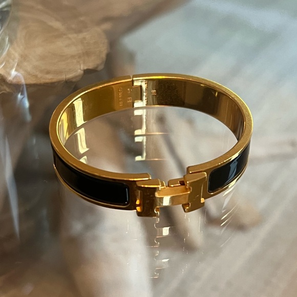 Hermes bracelet black & gold - Picture 2 of 16